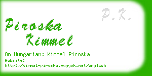 piroska kimmel business card